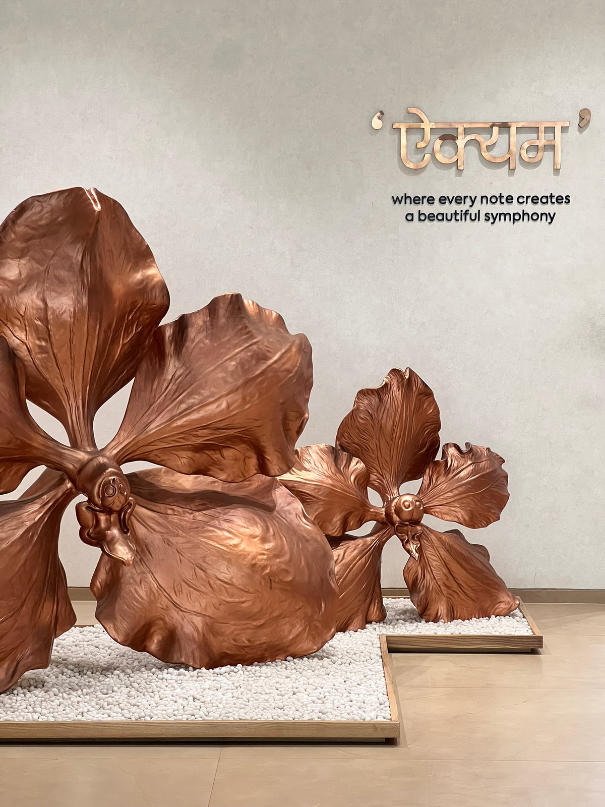 Copper Orchid Sculpture