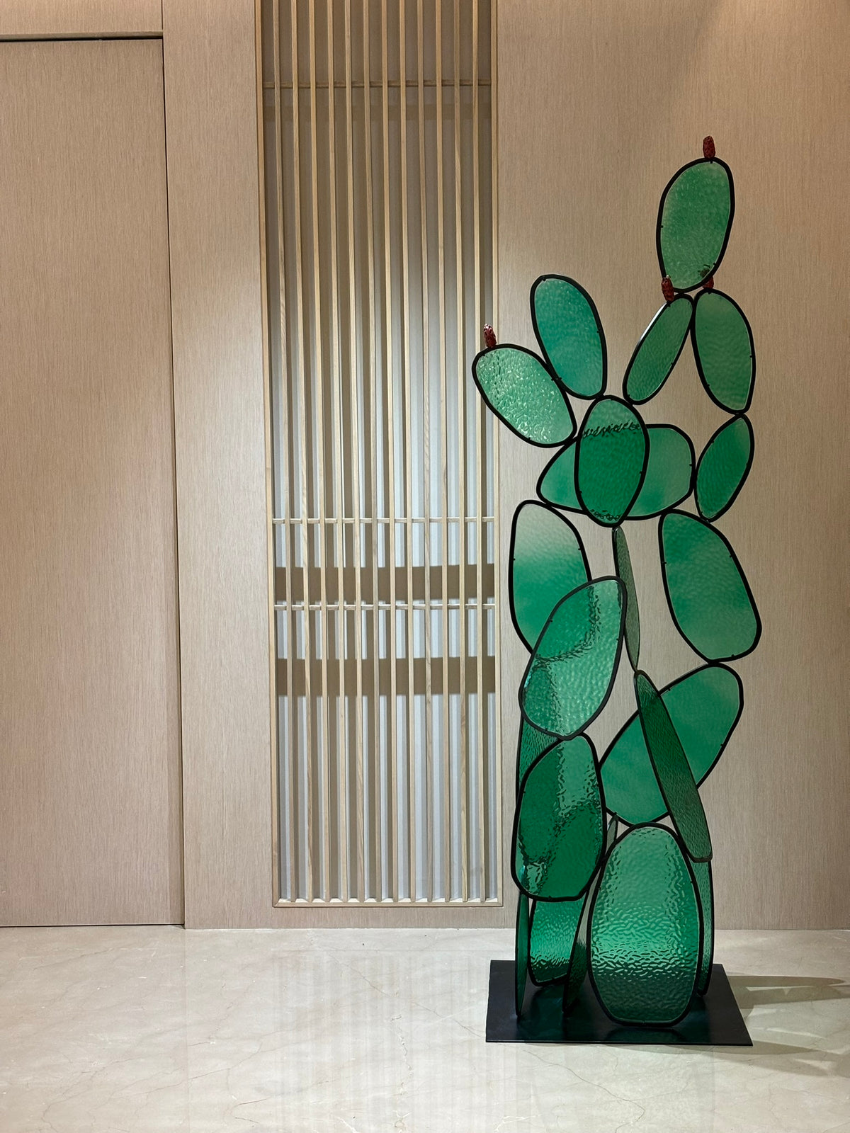 Glass Cactus Sculpture