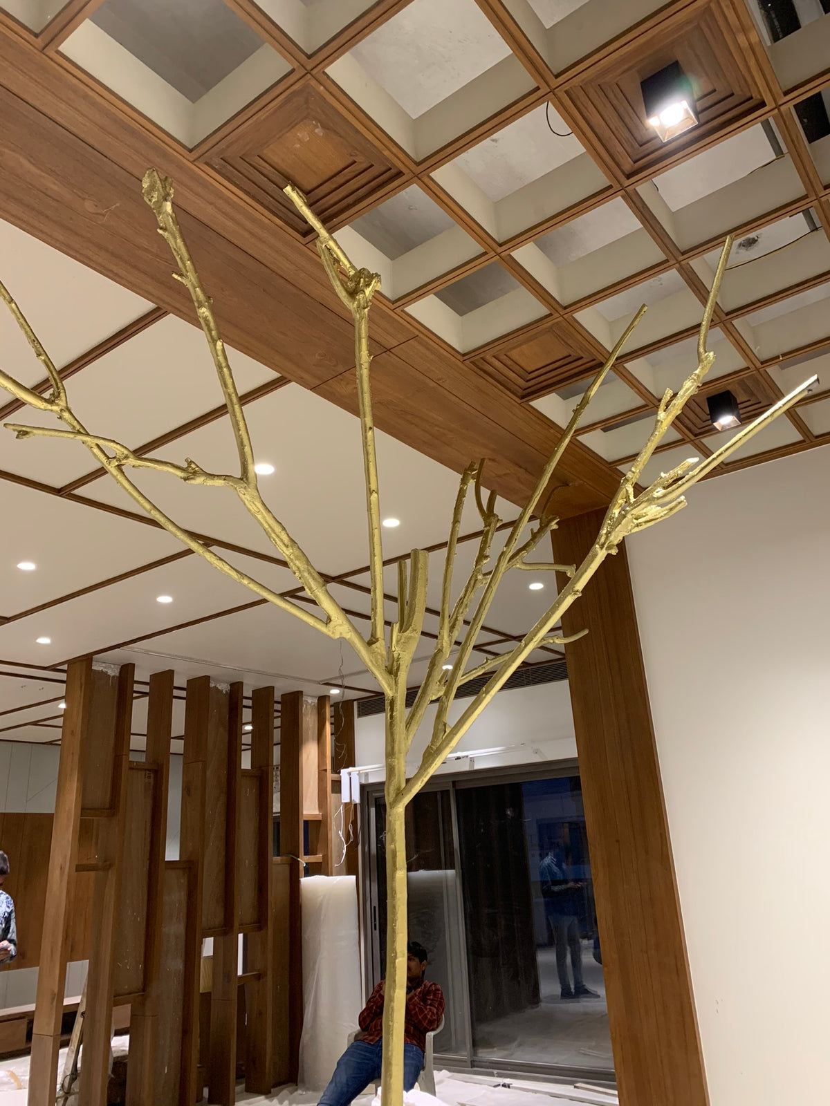 Golden Branch Tree Sculpture