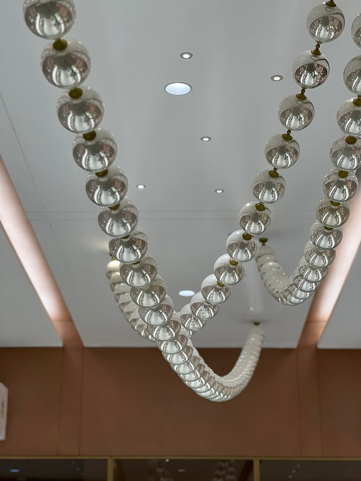 Draped Pearl Sphere Chandelier