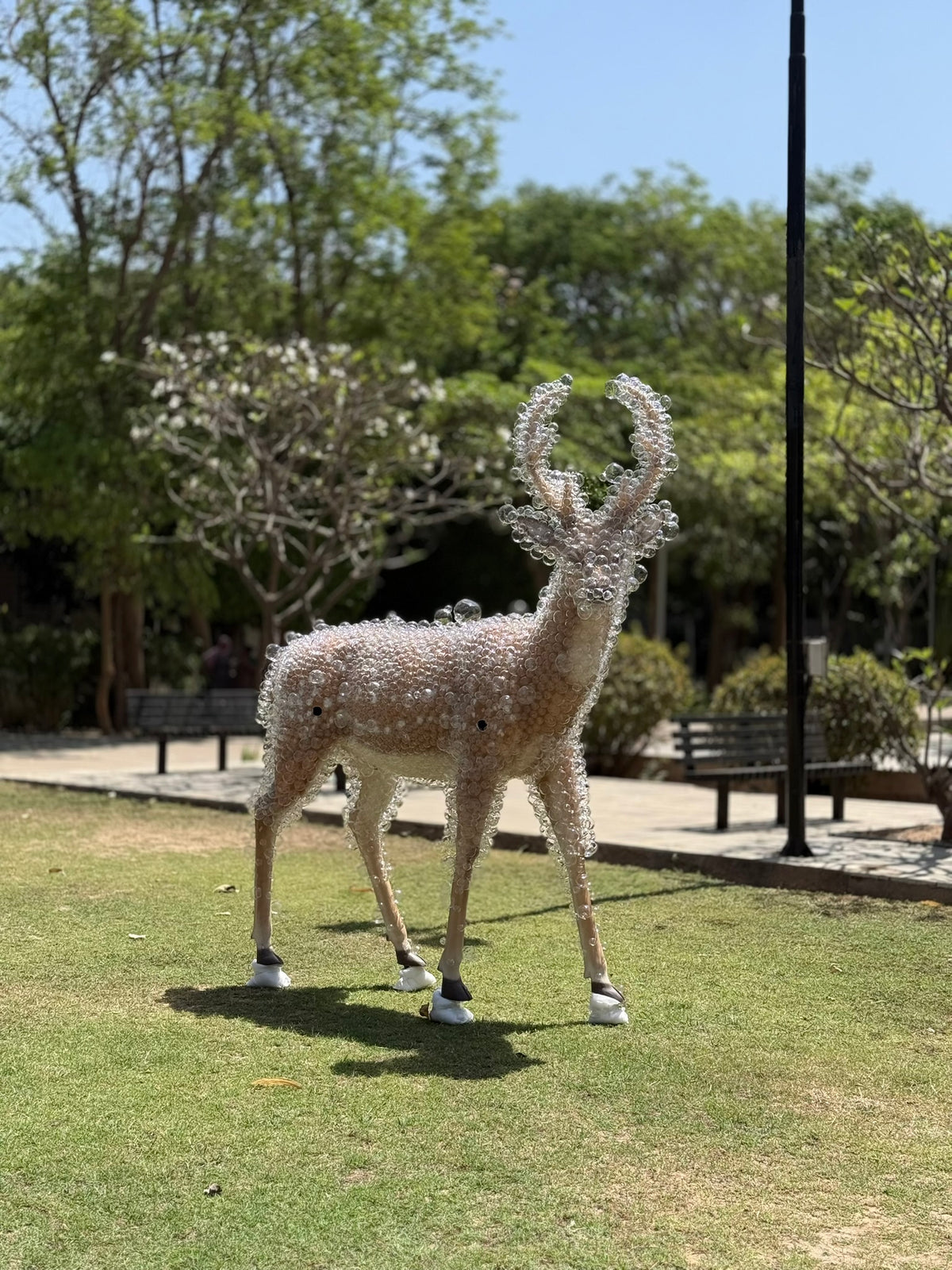 Crystal Bubble Stag Sculpture