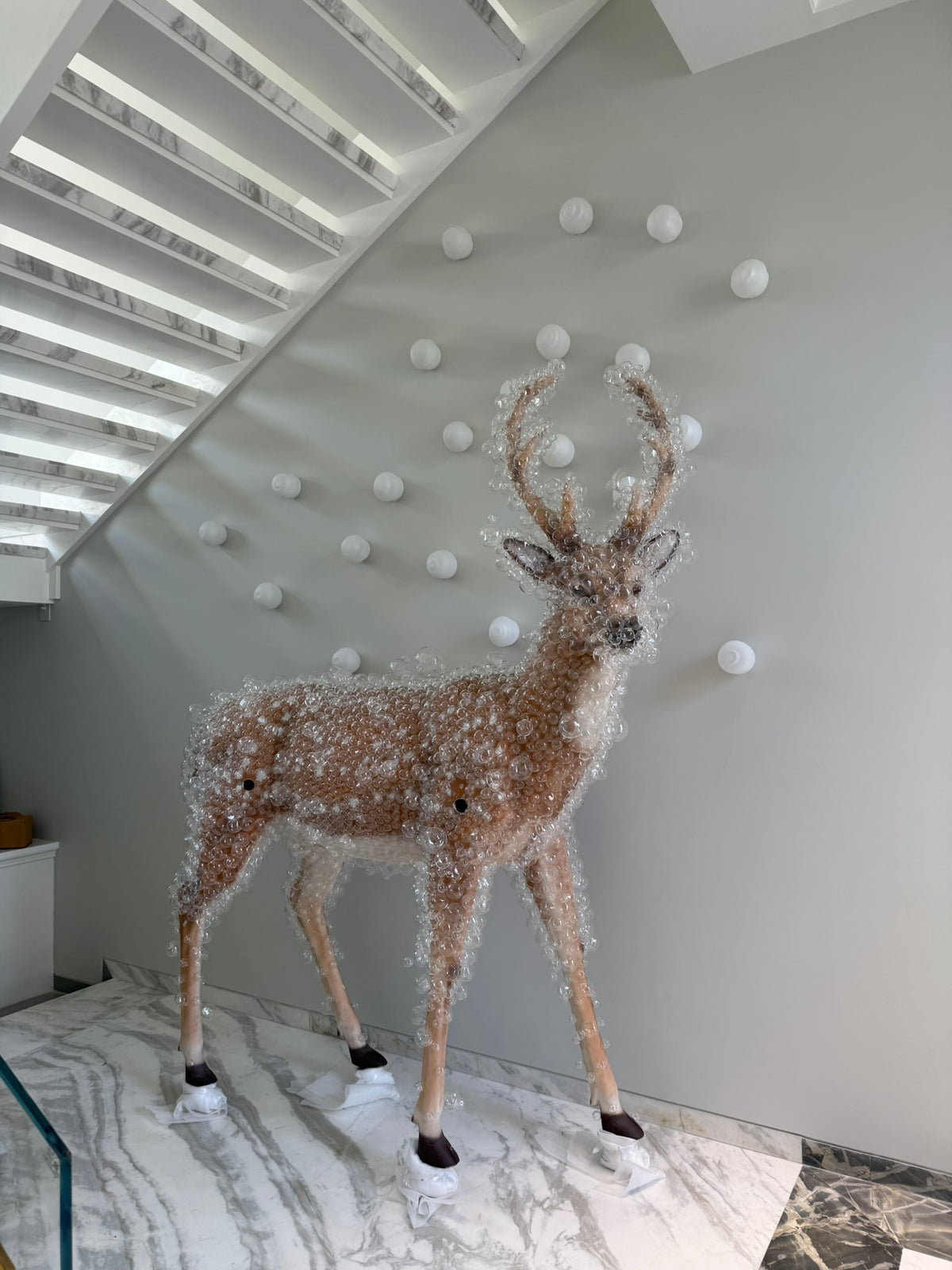 Crystal Bubble Stag Sculpture