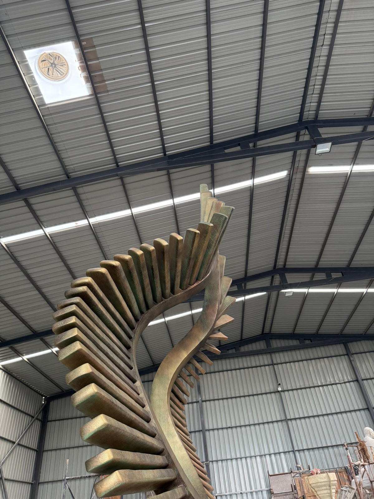 Bronze Helix Feather Sculpture