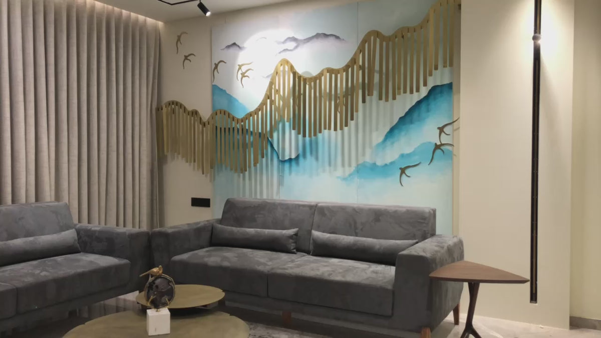 Golden Peaks Wall Sculpture