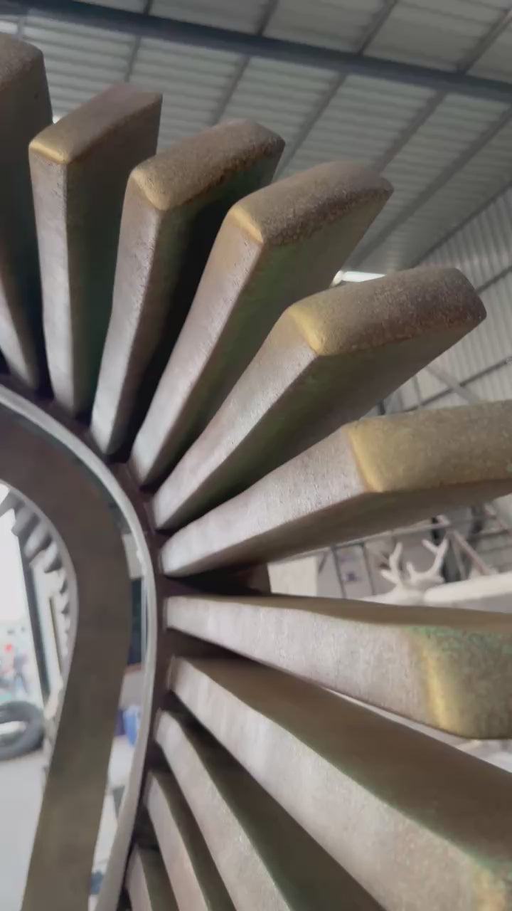 Bronze Helix Feather Sculpture